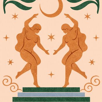 Moon Dancers, Bohemian Celestial Floral Art Print, 3 of 3
