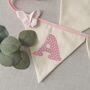 Pink Bunting, New Baby Nursery Gift, Cream And Pink Personalised Bedroom Wall Banner, thumbnail 4 of 12