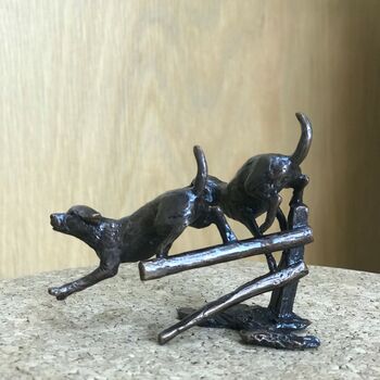 Miniature Bronze Labradors Sculpture 8th Anniversary, 8 of 9