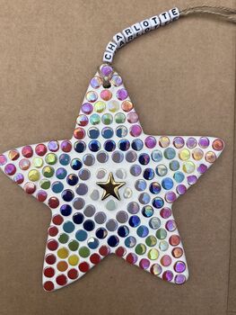 Personalised Mosaic Christmas Star Child's Craft Kit, 2 of 4