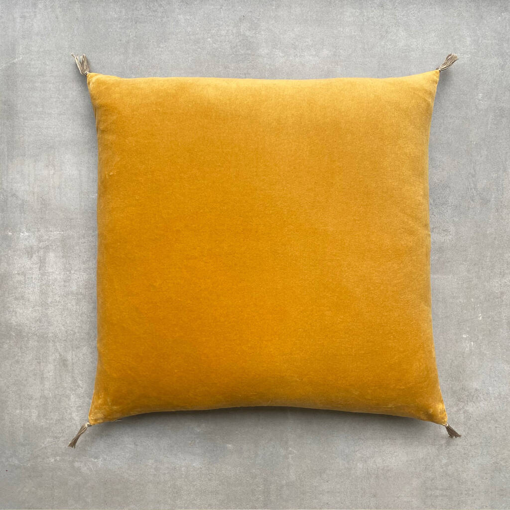 The Velvet And Linen Cushion Mustard Yellow, 1 of 8