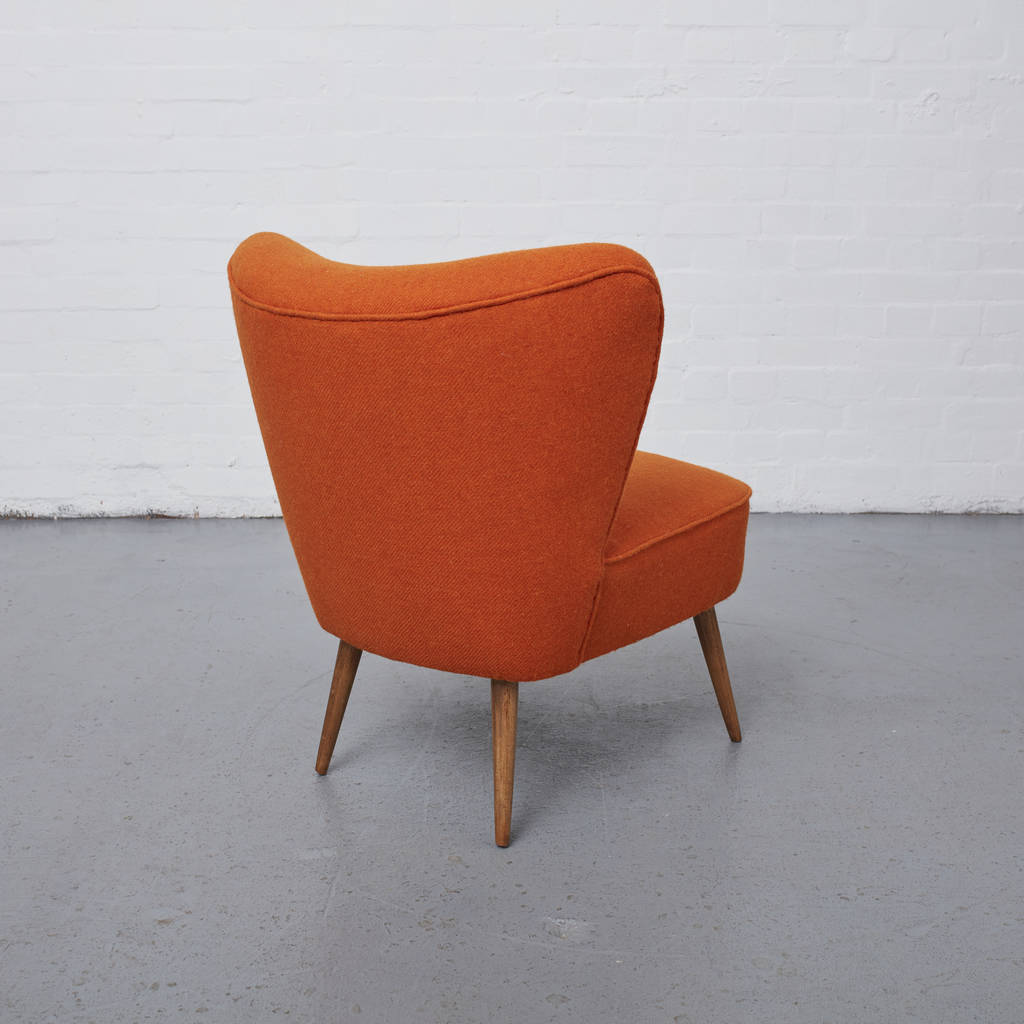 harris tweed vintage cocktail chair by reloved upholstery