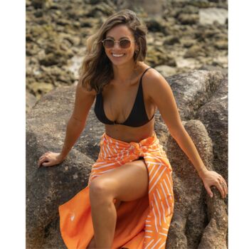 Orange Quick Dry Beach Towel 100% Recycled Swimming, 8 of 12