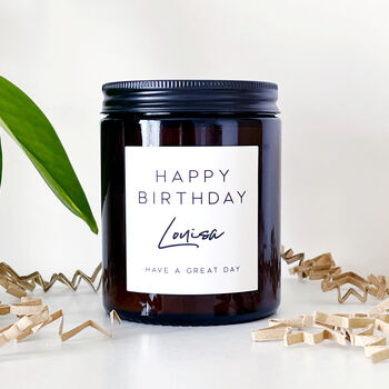 Personalised Birthday Text Soy Wax Candle Gift Choice Of Fragrance, 3 of 10