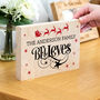 Personalised Family Believes Christmas Sign Wood Block, thumbnail 4 of 4