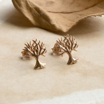 Sterling Silver Or Gold Plated Tree Stud Earrings, 8 of 12