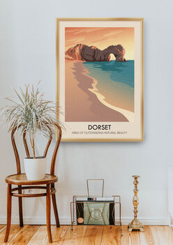 Dorset Aonb Travel Poster Art Print, 4 of 8