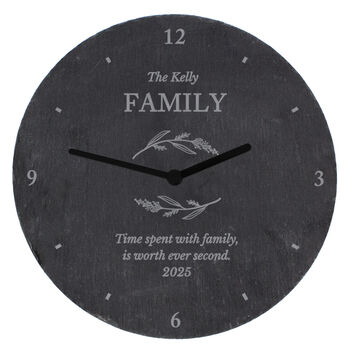 Personalised Botanical Slate Clock, 4 of 4
