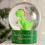Personalised Dinosaur Glitter Snow Globe – Magical Christmas Keepsake, thumbnail 4 of 9