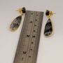 Black Rutilated Quartz Dendritic Opal Earrings, thumbnail 4 of 5