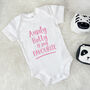 My Auntie Is My Favourite Personalised Babygrow, thumbnail 5 of 12