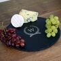 Monogrammed Wreath Slate Cheese Board, thumbnail 6 of 10