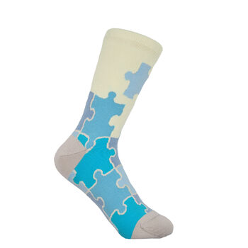 Leaf Mint And Jigsaw Blue Women's Socks Bundle, 4 of 6
