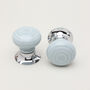 White Striped On Grey Mortice Door Knobs Set, thumbnail 2 of 5