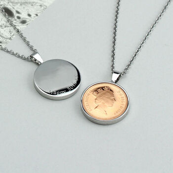 Personalised Any Date One Pence Birthday Necklace, 3 of 6