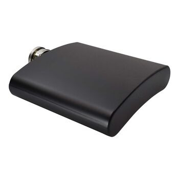 Personalised Black 6oz Hip Flask Wedding Favour Gift Set, 6 of 7
