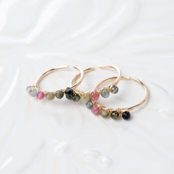Multi Coloured Tourmalines Adjustable Ring, 3 of 12