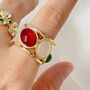 Gold Plated Adjustable Gemstone Ring, thumbnail 6 of 7