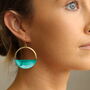 Turquoise Watercolour Hoop Earrings, thumbnail 3 of 7