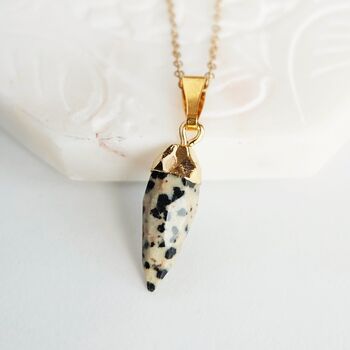 Dalmatian Jasper Natural Gemstone Necklace, 2 of 4