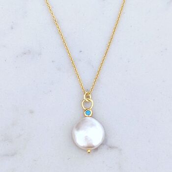 Baroque Pearl And Turquoise Pendant Necklace, 3 of 5