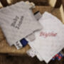 Personalised And Embroidered White Taggies Comforter, thumbnail 3 of 7