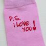 Ladies Pink I Love You Socks ~ Boxed, thumbnail 3 of 6
