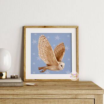 Barn Owl Art Print: British Wildlife Wall Decor, 3 of 9