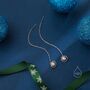 Sterling Silver Mother Of Pearl Planet Threader Earrings, thumbnail 3 of 12