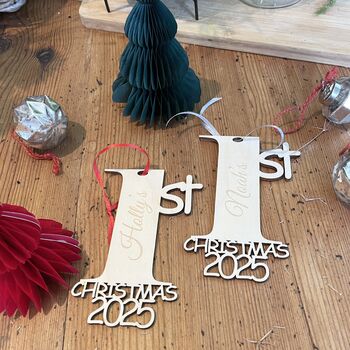 Personalised 1st Christmas 2025 Decoration, 3 of 9
