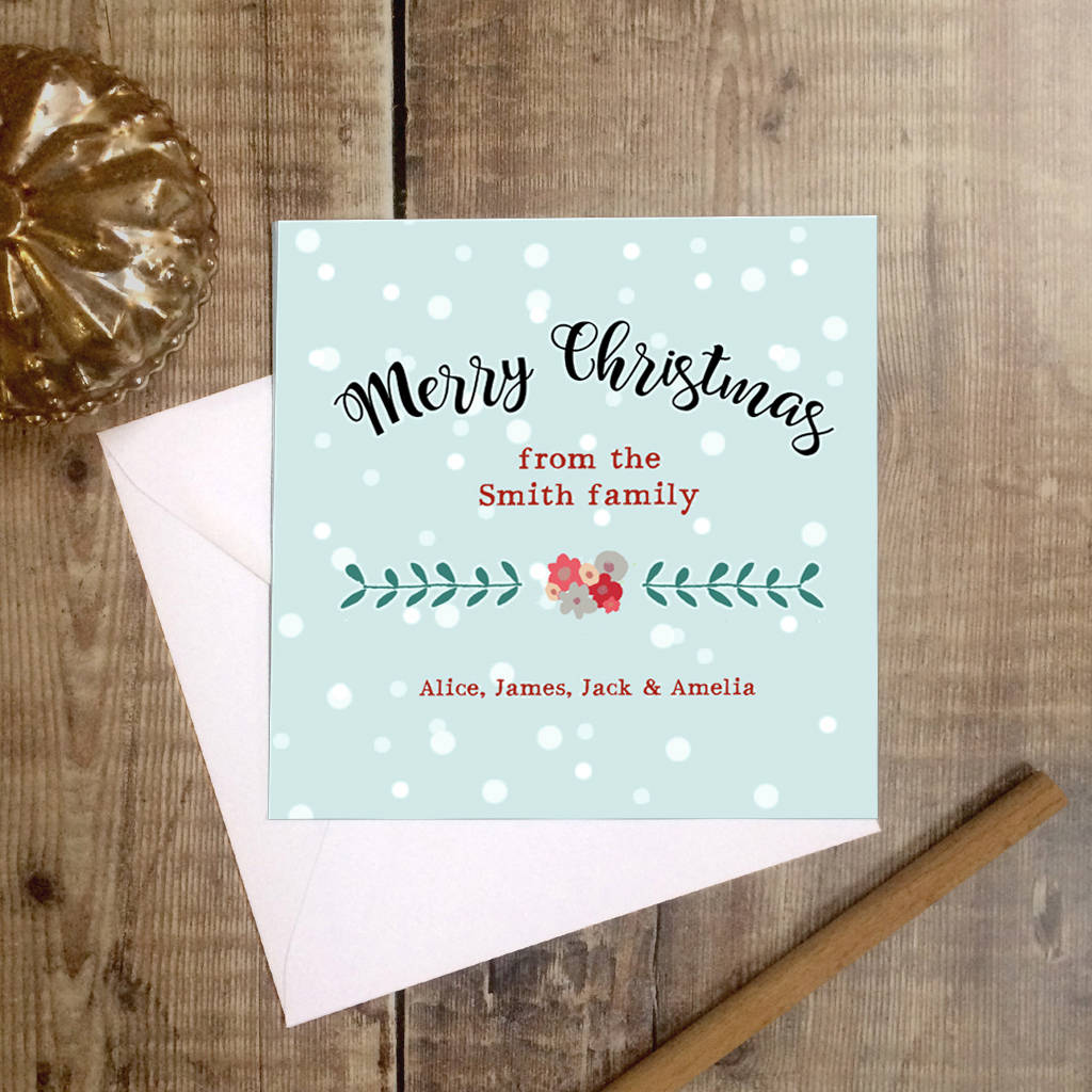 Personalised Family Name Christmas Card Pack