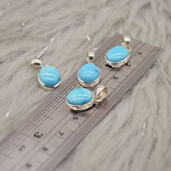 Turquoise Pendant Set In Sterling Silver Necklace, 3 of 10