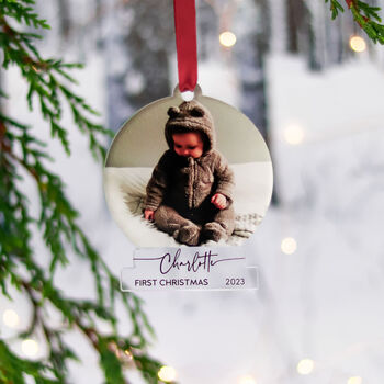 Personalised Baby's First Christmas Bauble Decoration, 6 of 8