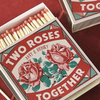 Personalised 'Two Roses' Boxed Matches, 4 of 5