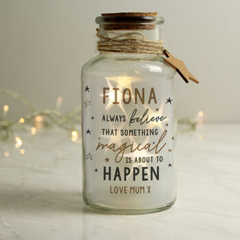 Magical Things Happen LED Personalised Glass Jar, 4 of 4