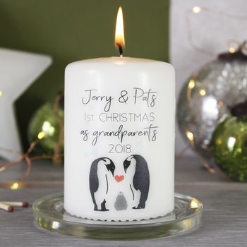 First Christmas As Grandparents Penguin Candle, 2 of 8