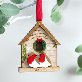 Family Bird House And Robins Christmas Decoration, 4 of 5