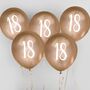 Five Gold Eighteenth Birthday Party 18 Balloons, thumbnail 1 of 2