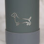 Dachshund 30oz Water Bottle With Removable Dog Bowl In Grey/ Pink, thumbnail 6 of 8
