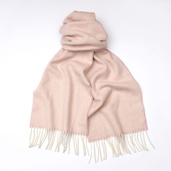 Cashmere Blend Herringbone Scarf, 10 of 12