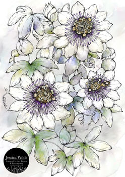 Passion Flower Floral Fine Art Giclée Print, 2 of 2