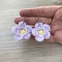 Crochet Daisy Flower Earrings, thumbnail 2 of 11