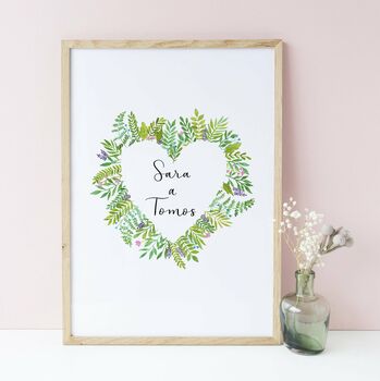 Personalised Floral Watercolour Wall Art, 5 of 5