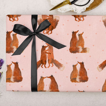 Three Sheets Of Foxes Anniversary Wrapping Paper, 2 of 2