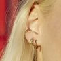 Black Stone Single Conch Hoop Earring, 11mm, thumbnail 2 of 6