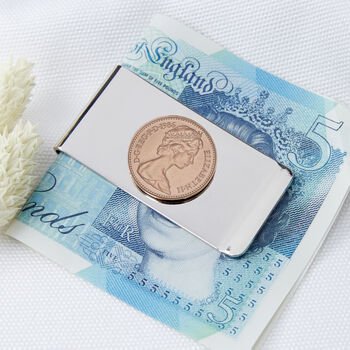 40th Birthday 1986 Penny Coin Money Clip, 2 of 9