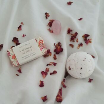 A Moment Of Love Rose Quartz Mini Bath Bomb Gift Set, 2 of 4