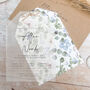 Periwinkle Vellum Tag Wedding Invitations, thumbnail 4 of 6