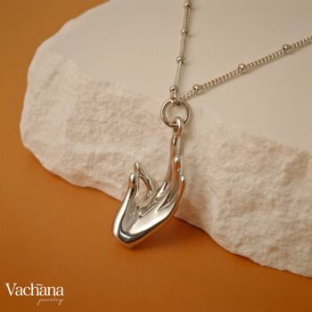 Jnana Mudra Gold Vermeil, Sterling Silver Pendant Necklace, 12 of 12