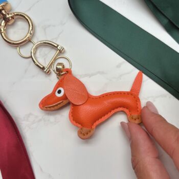 Dachshund Keyring With Braided Strap – Cute Sausage Dog Lover Stocking Filler Two Colour Options, 4 of 9